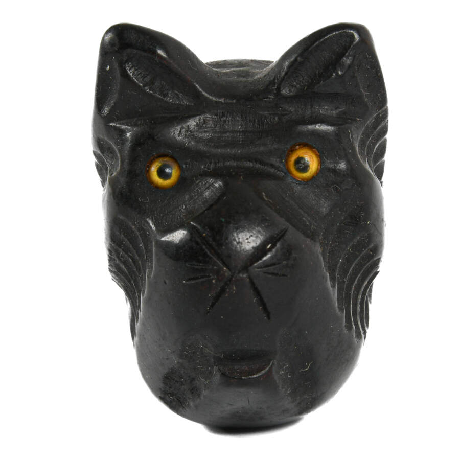 Italian Hand-Carved Wooden Cat Pipe-5
