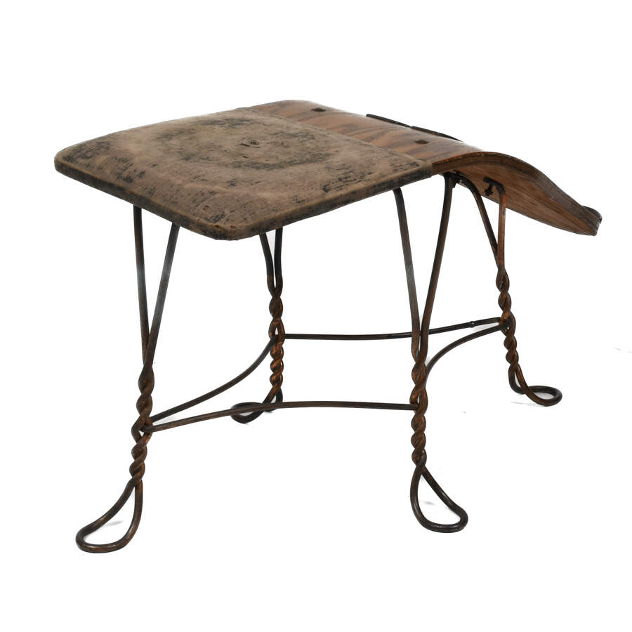Antique Wooden Shoeshine Stool-Stand-4