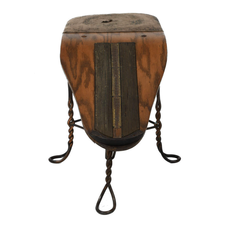 Antique Wooden Shoeshine Stool-Stand-1