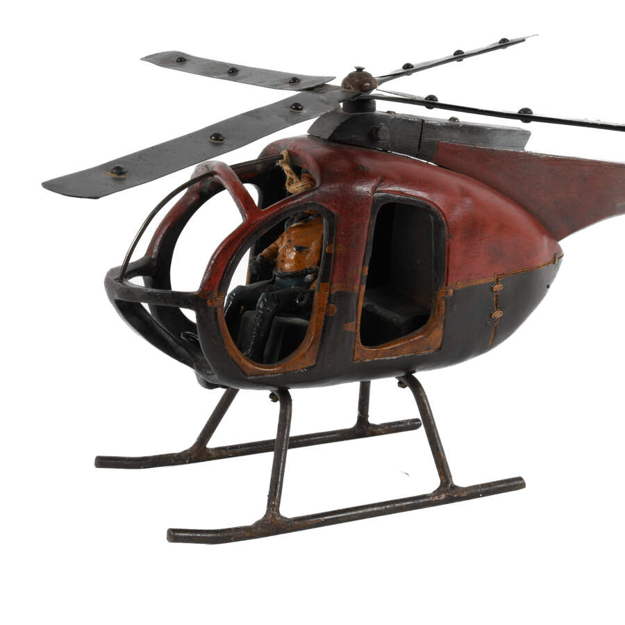 1960s Hughes 500 Helicopter Model with Pilot-2