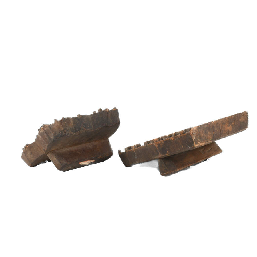 Antique Group of Two Hand-Carved Wooden Printing Blocks-6
