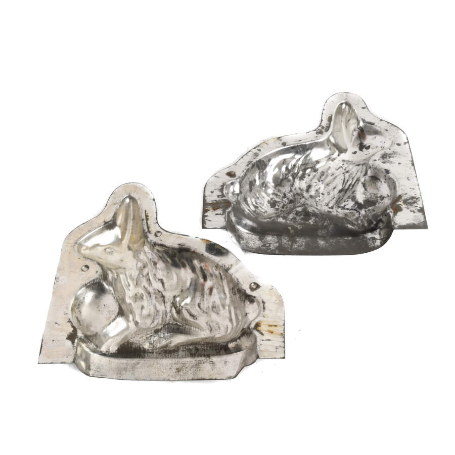 Antique Easter Bunny Tin Chocolate Mold-6
