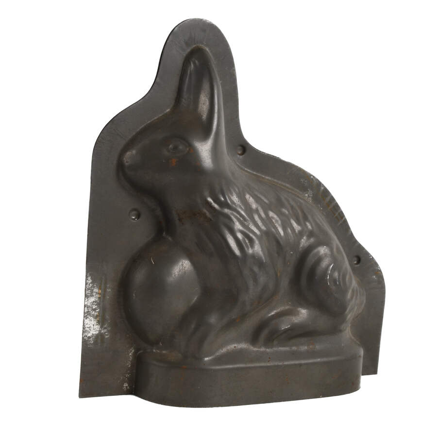 Antique Easter Bunny Tin Chocolate Mold-4