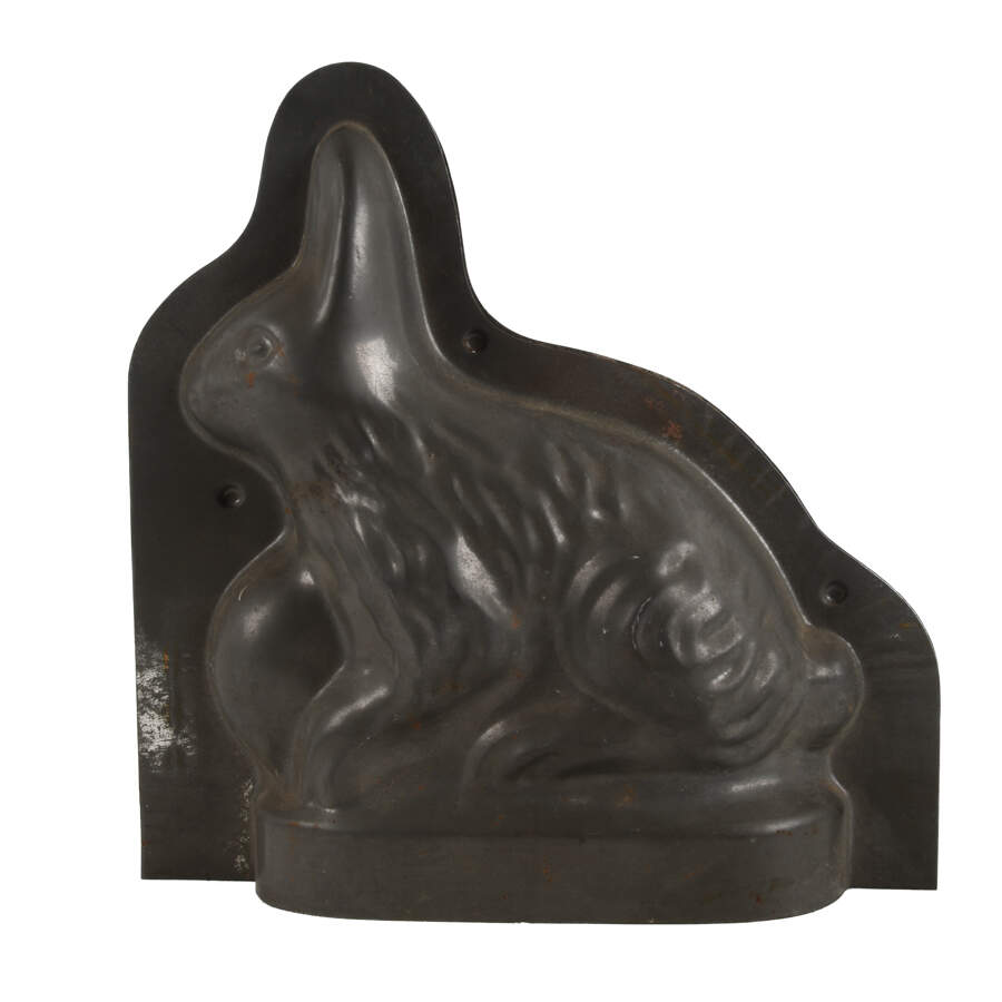 Antique Easter Bunny Tin Chocolate Mold-3