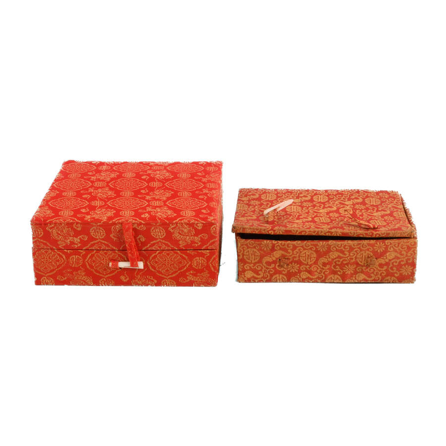 Group of Two Chinese Imperial Lions Soapstone Seals with Original Boxes-2
