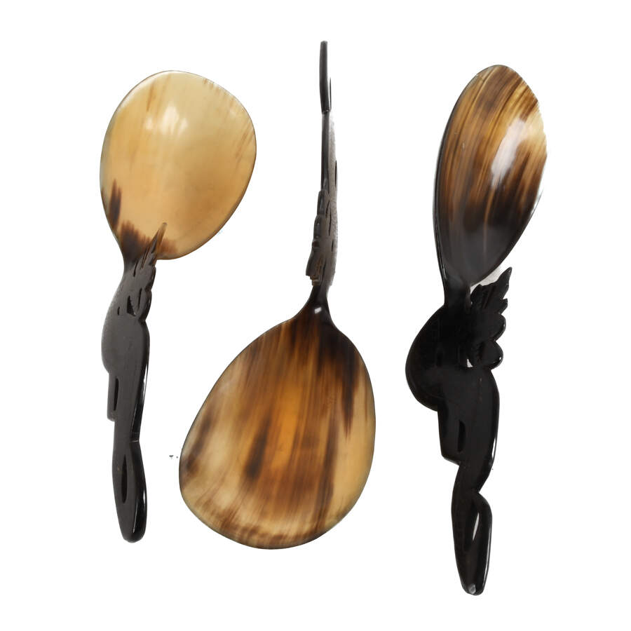 Grouping of Three Horn Serving Spoons-3