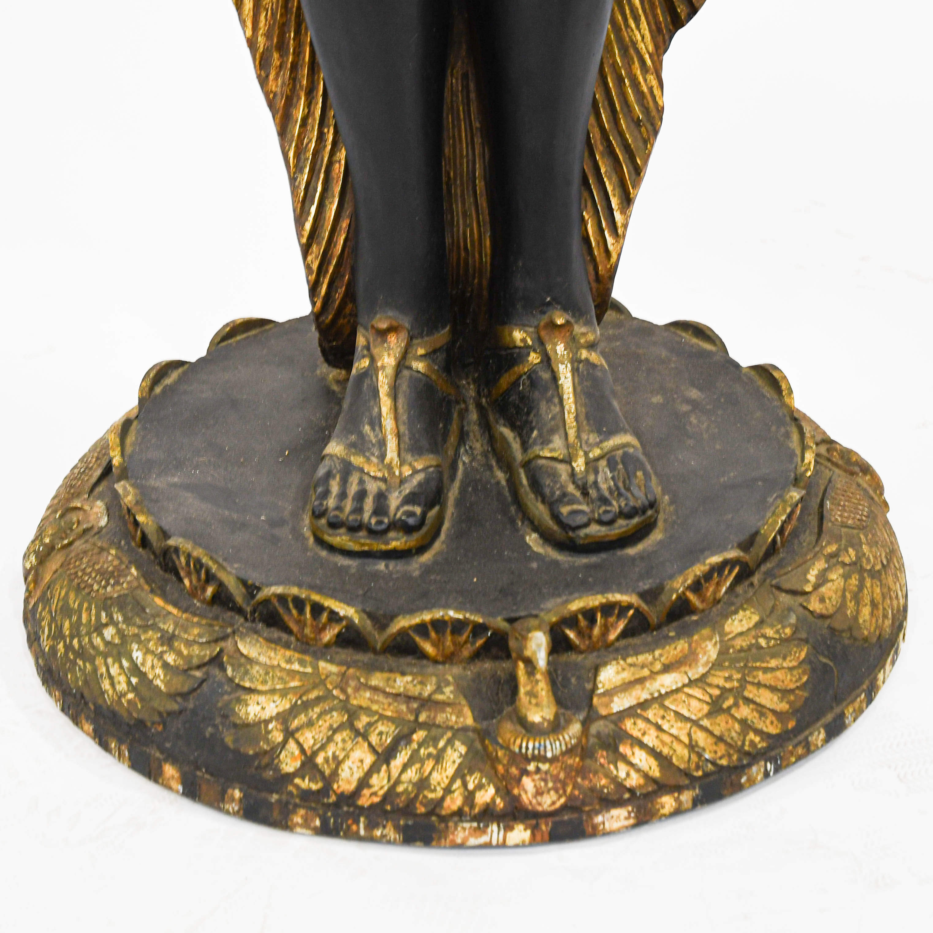 Pair of Egyptian Man and Woman Planter Statues-6
