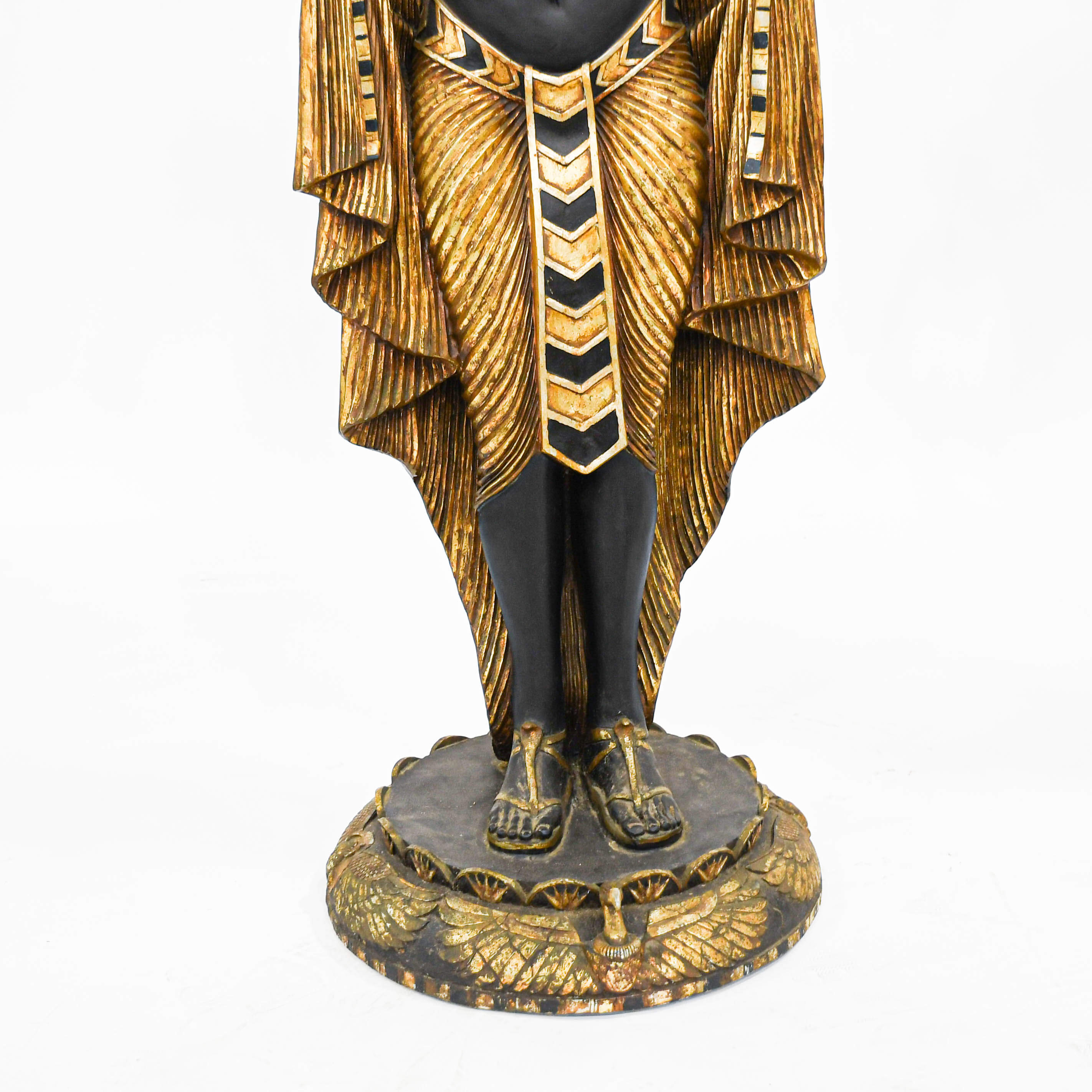 Pair of Egyptian Man and Woman Planter Statues-5
