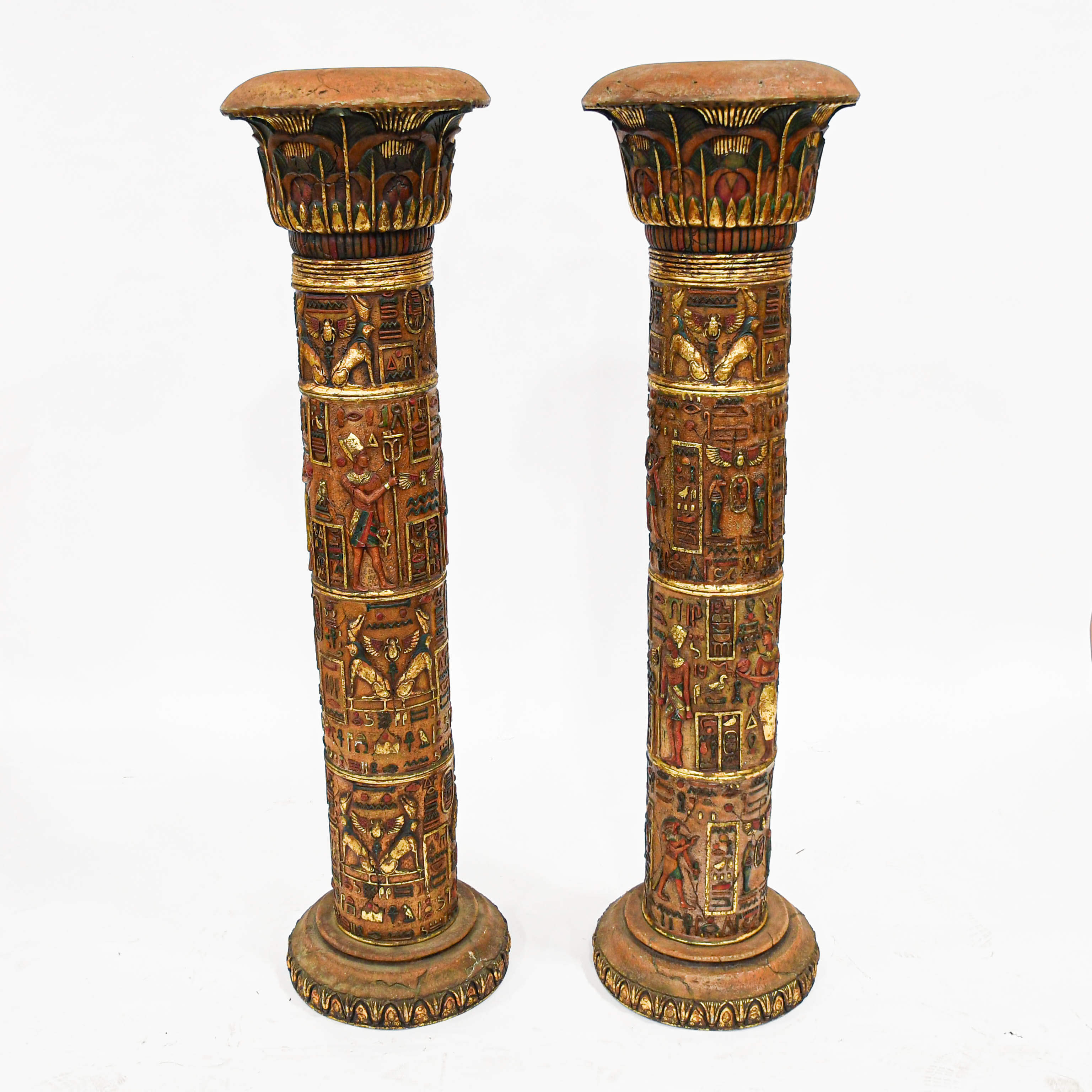 Pair of Egyptian Hieroglyphic Columns-3