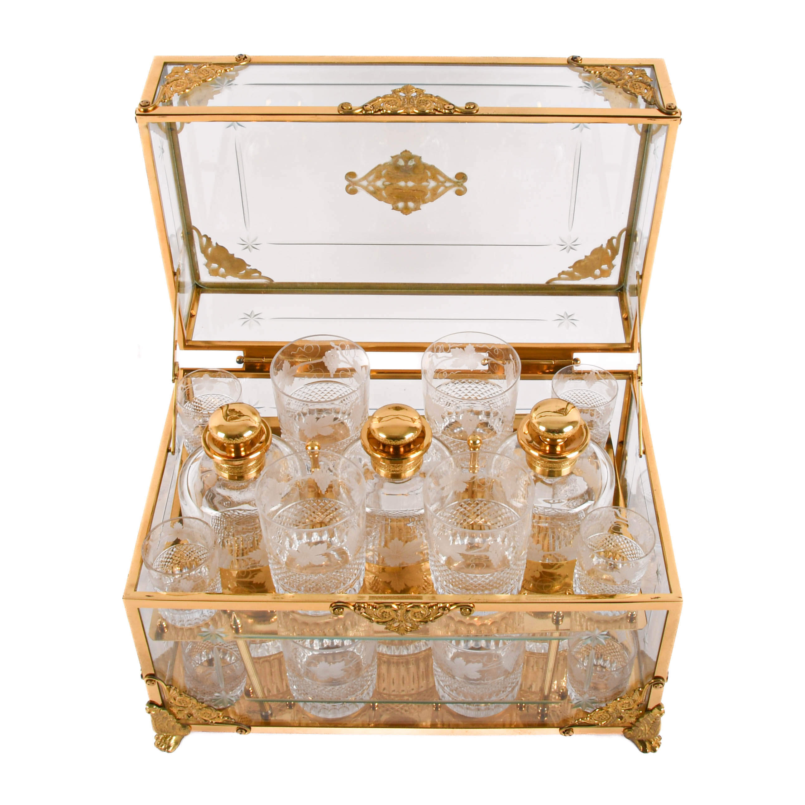 Liquor Cabinet Glasses and Decanters-1