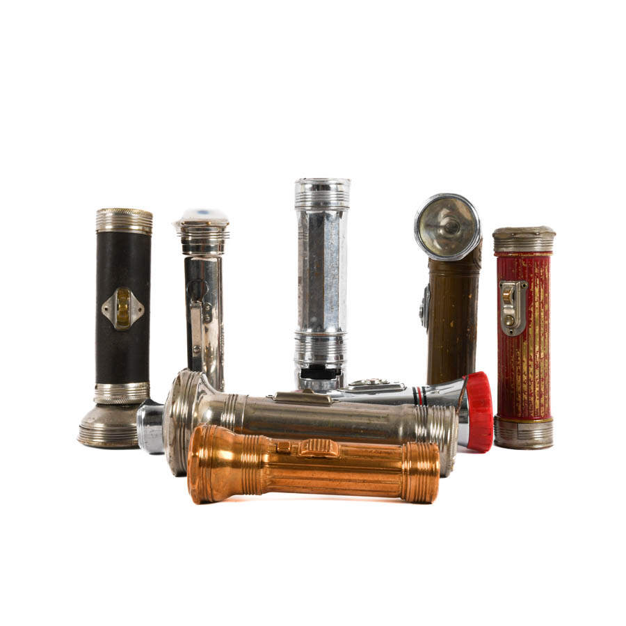 Grouping of Eight Aluminum Flashlights from the 1920s to 1950s-3