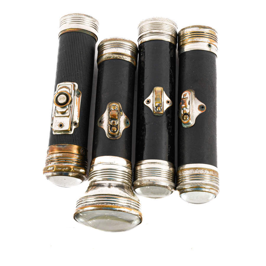 Antique Grouping of Ten Aluminum Flashlights-2