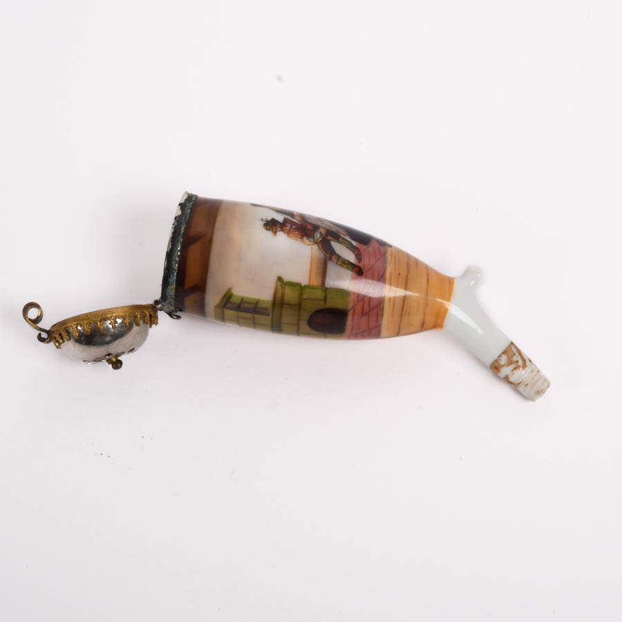 Antique Hand-Painted Porcelain German Pipe-4