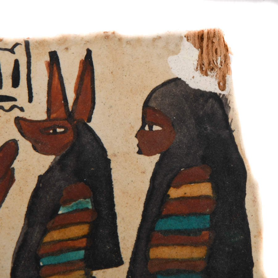 Egyptian Painted Wood Stela with Hieroglyphs-6