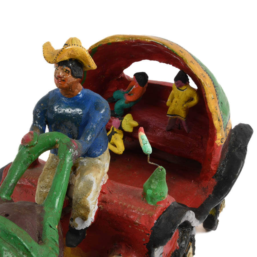 Folk-Art Terracotta Carriage Horse and Riders Grouping-4