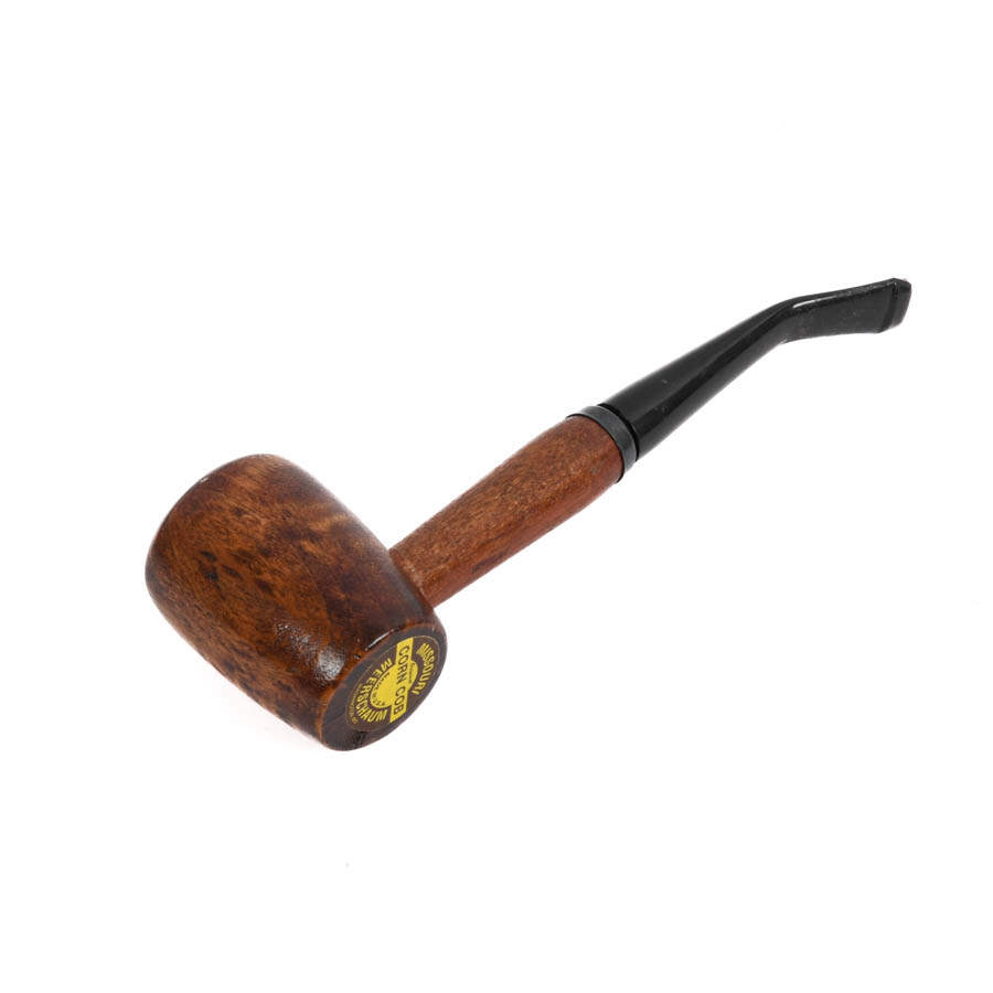 Art Deco Crystal Pipe Holder and Meerschaum Corn Pipe Set-3