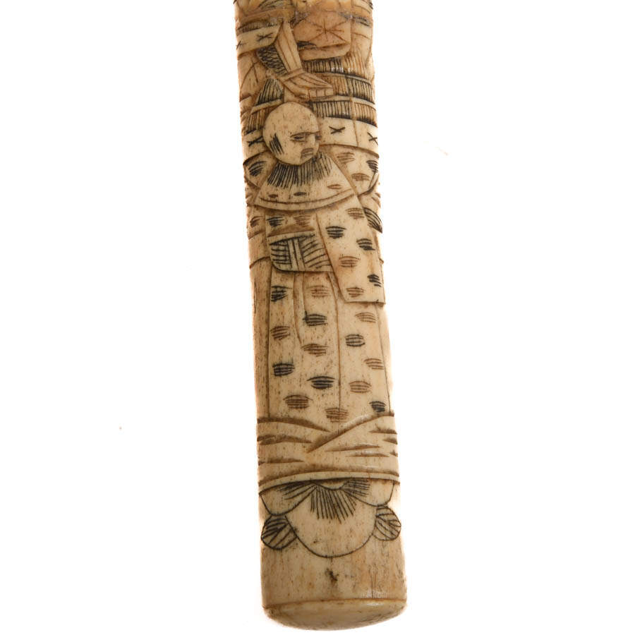 Antique Japanese Carved Bone Knife-5