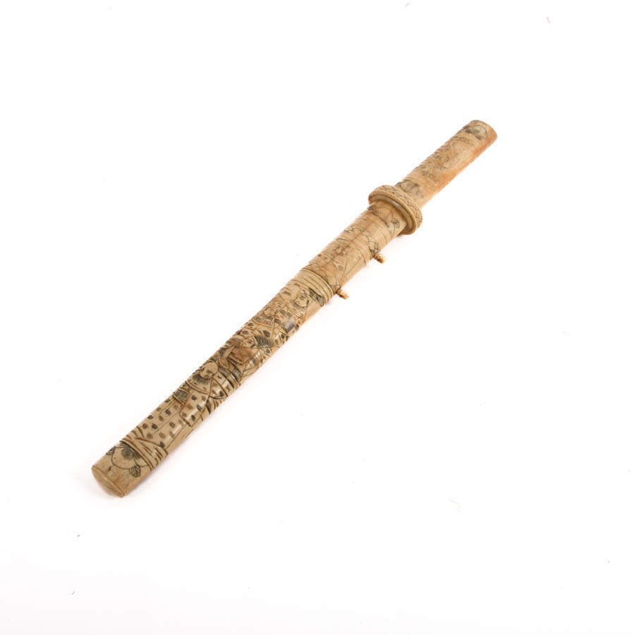 Antique Japanese Carved Bone Knife-2