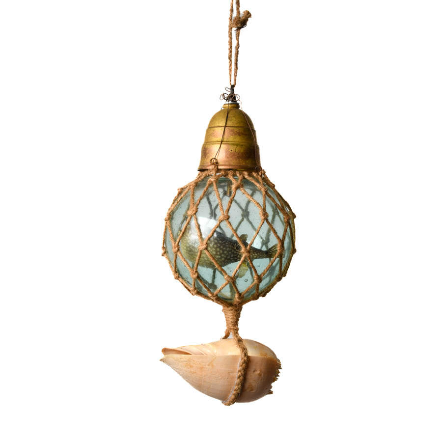 Maritime Mixed Media Glass Ball Sculpture-1