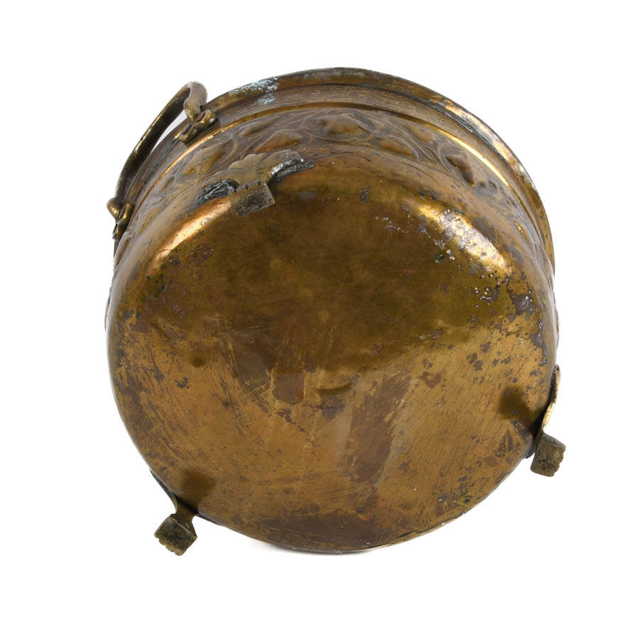 Antique Brass Repoussé Moroccan Wash Basin-7