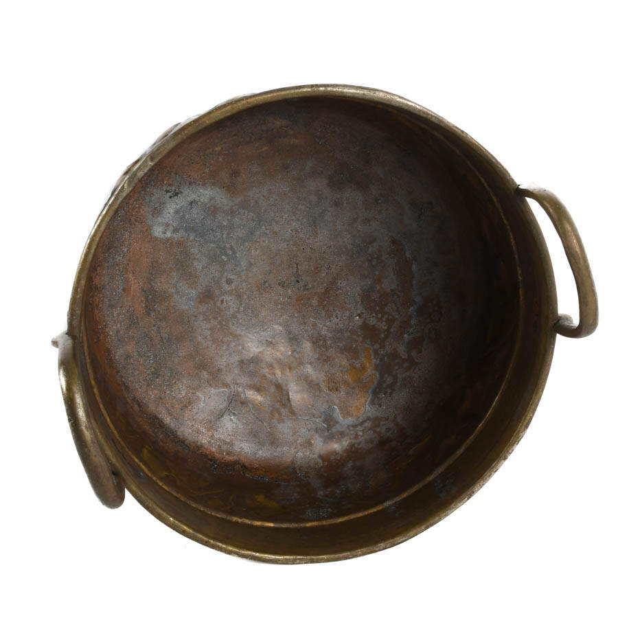 Antique Brass Repoussé Moroccan Wash Basin-6