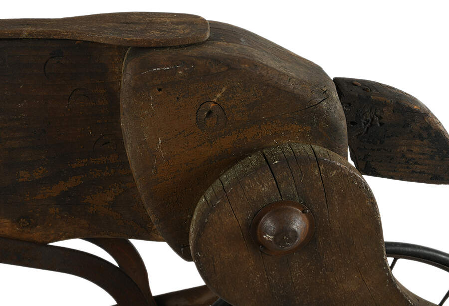 Antique Primitive Wooden Horse Mergomobile Tricycle-7