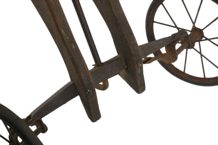 Antique Primitive Wooden Horse Mergomobile Tricycle-3