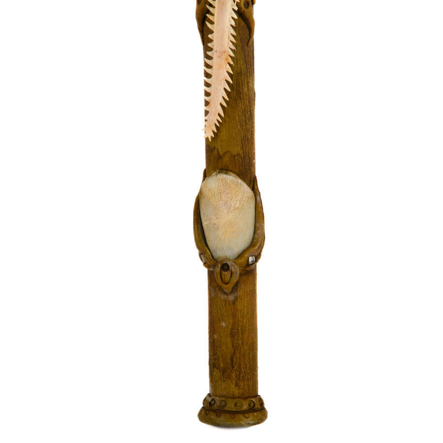 Figural Wood, Inlaid Stone, and Fin Rain Stick-4