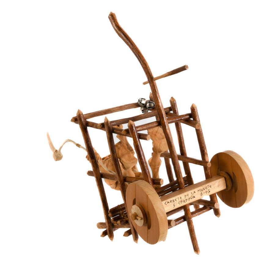 Roberto Gallegos Figural Wood "Death Cart"-8