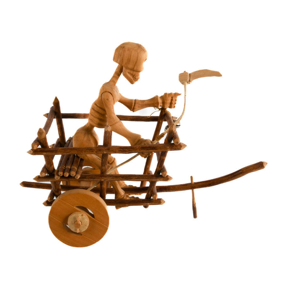 Roberto Gallegos Figural Wood "Death Cart"-6