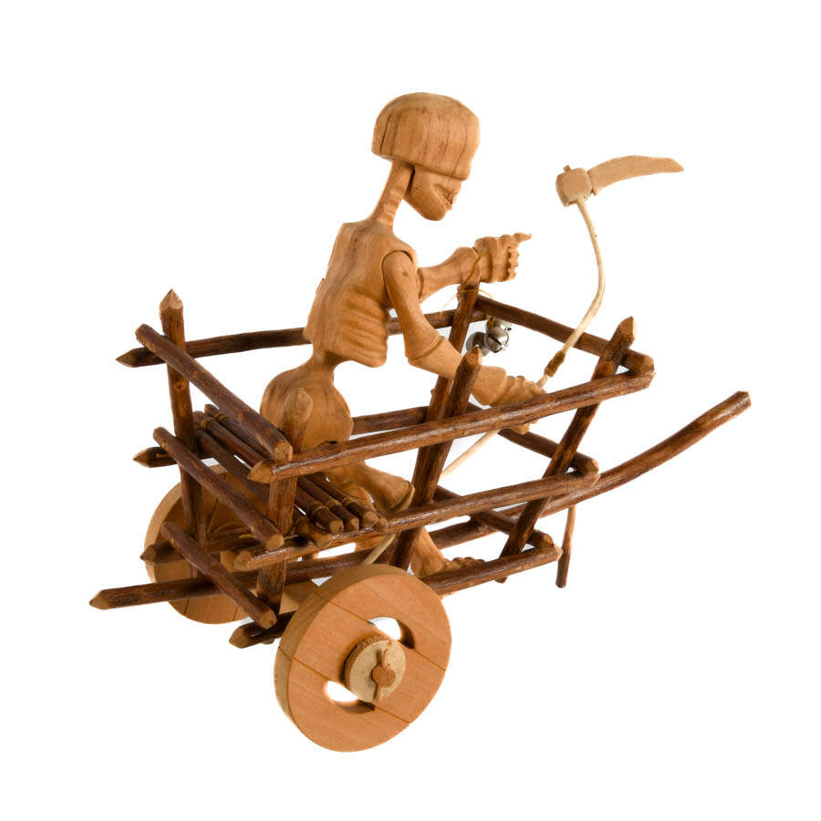 Roberto Gallegos Figural Wood "Death Cart"-5