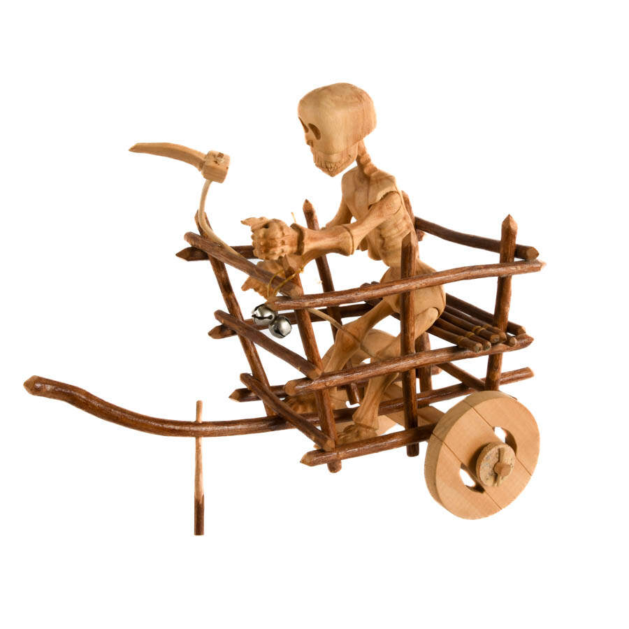 Roberto Gallegos Figural Wood "Death Cart"-3