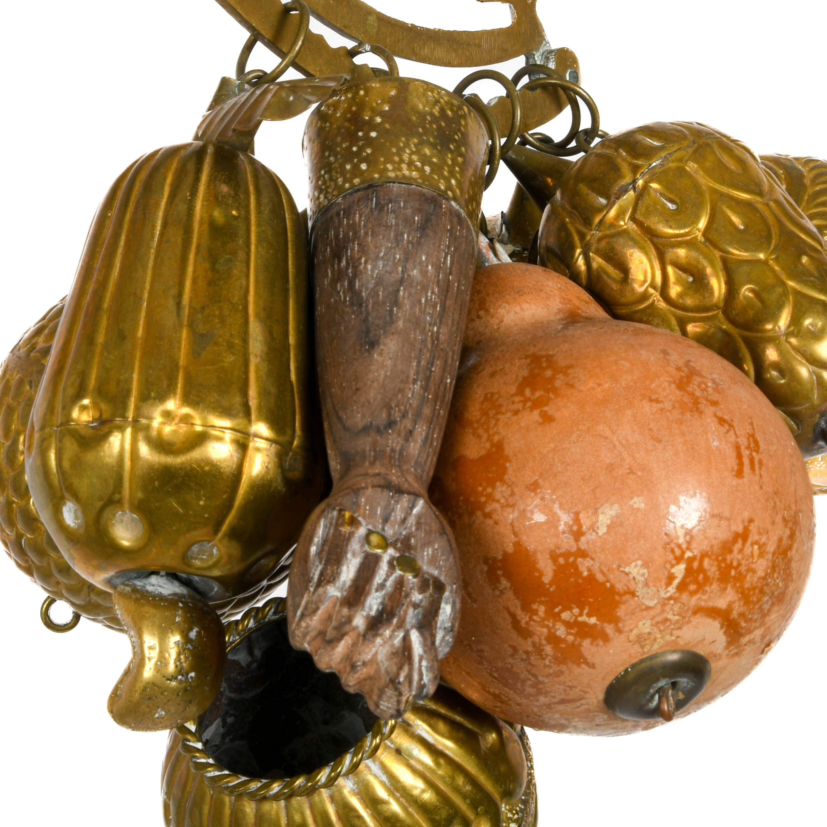 Mid-Century Modern Metal "Rattles to Scare Away Spirts" Hanging Sculpture-5