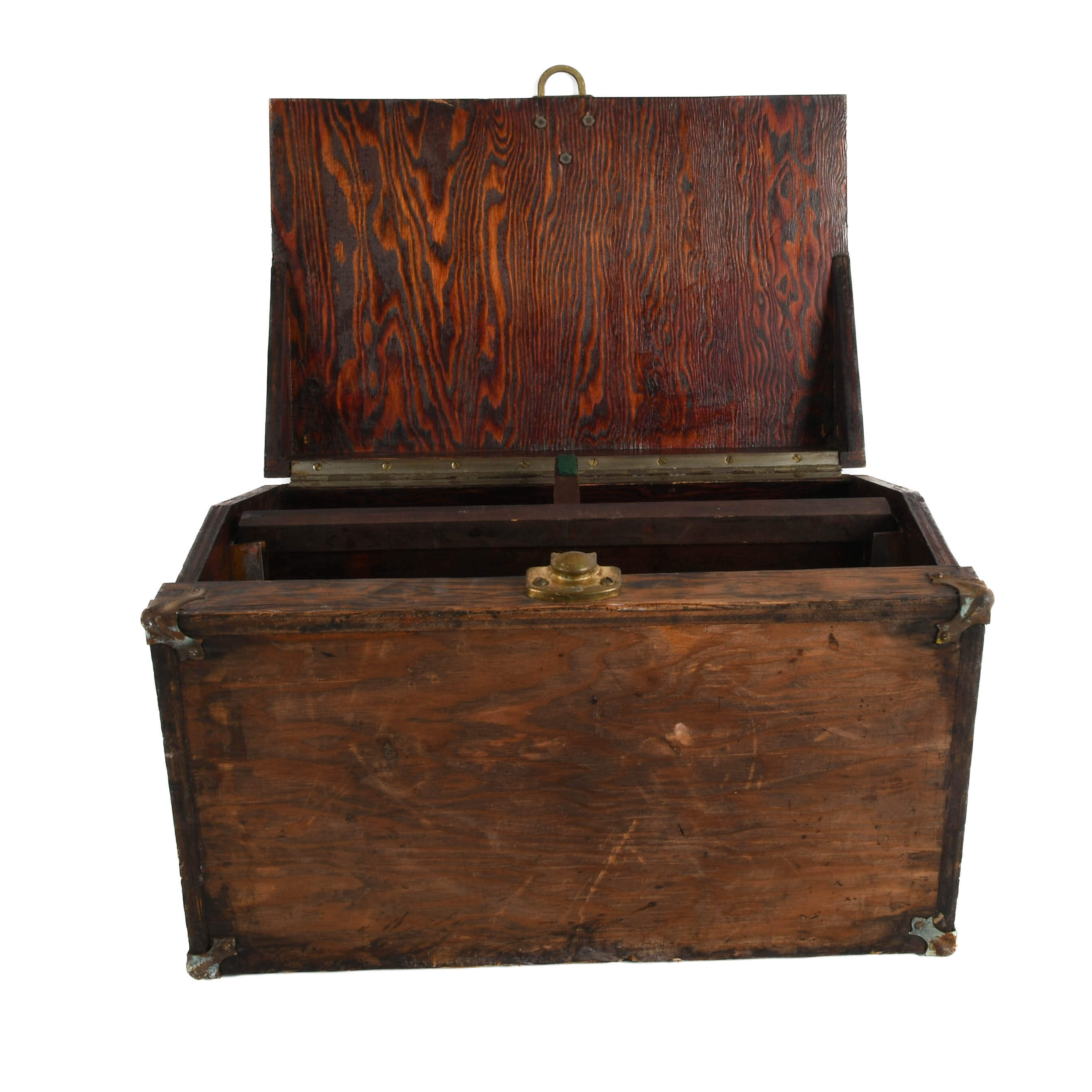 Antique Primitive Wooden Gun Case with Cleaning Contents-9