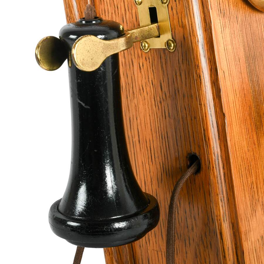 Quartersawn Oak Western Electric Wall Telephone-6