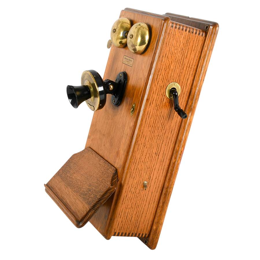 Quartersawn Oak Western Electric Wall Telephone-4