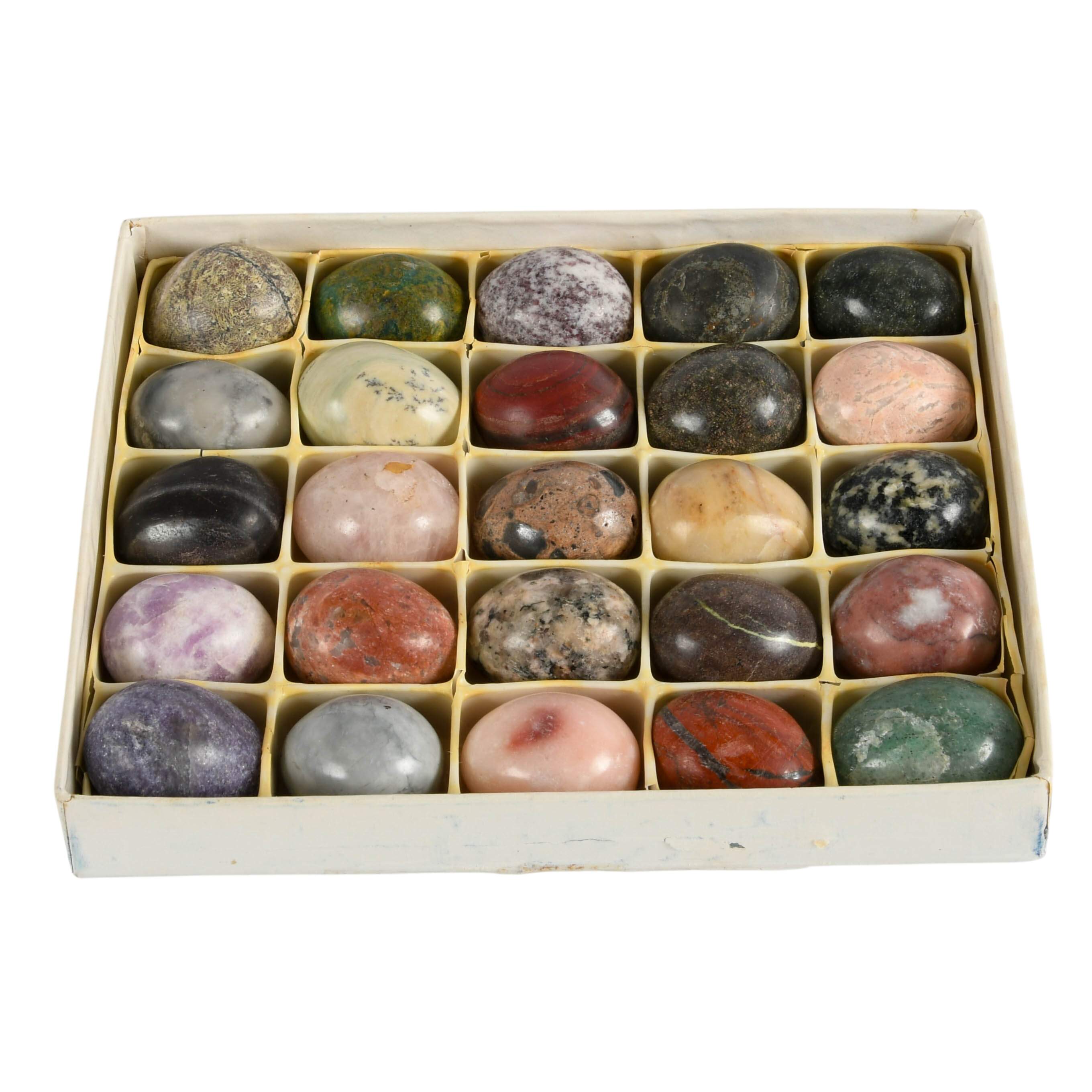Mid-Century Modern Zimbabwe Mineral Specimen Egg Set-2
