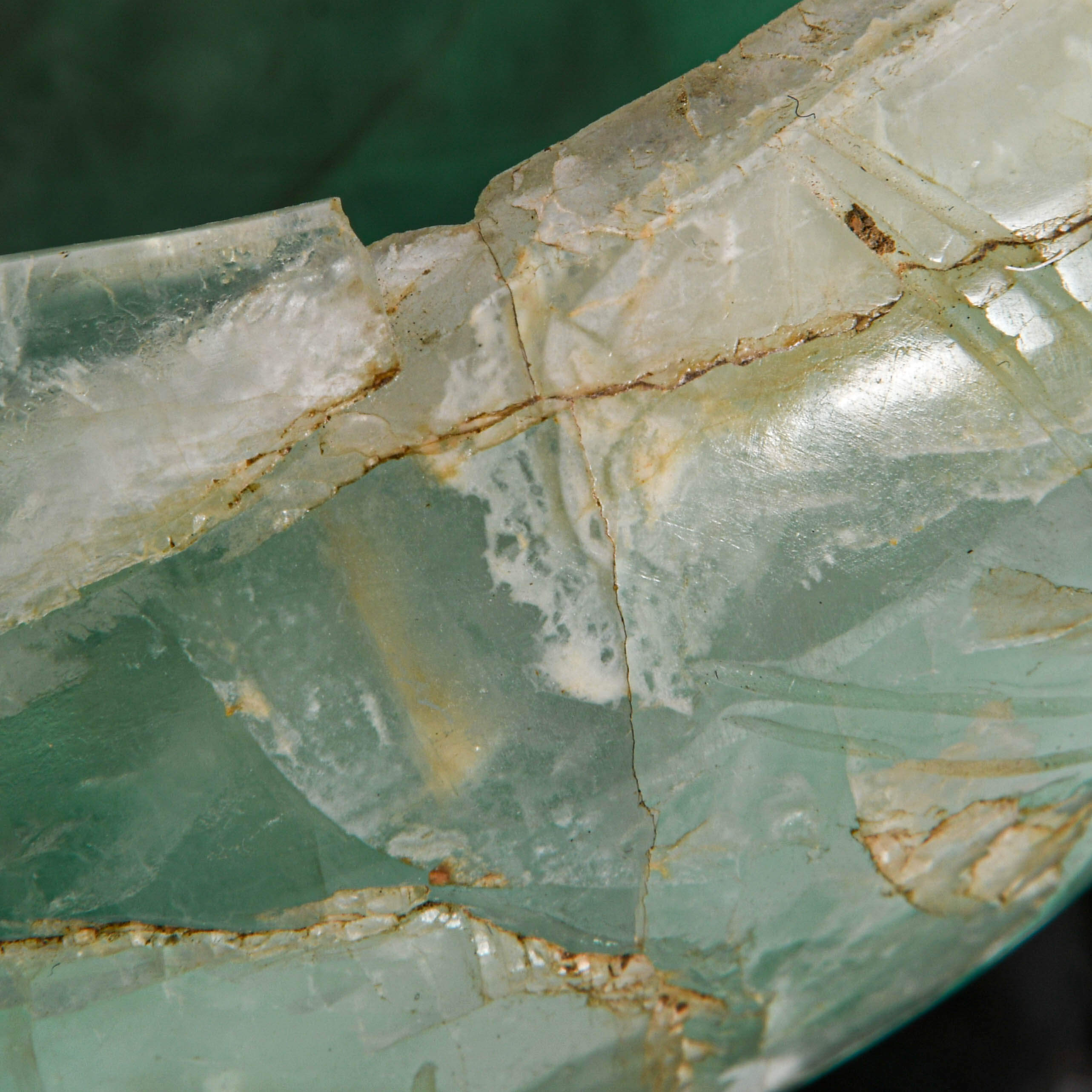 Chinese Lotus Flower Form Fluorite Brush Washer on Wood Base-5