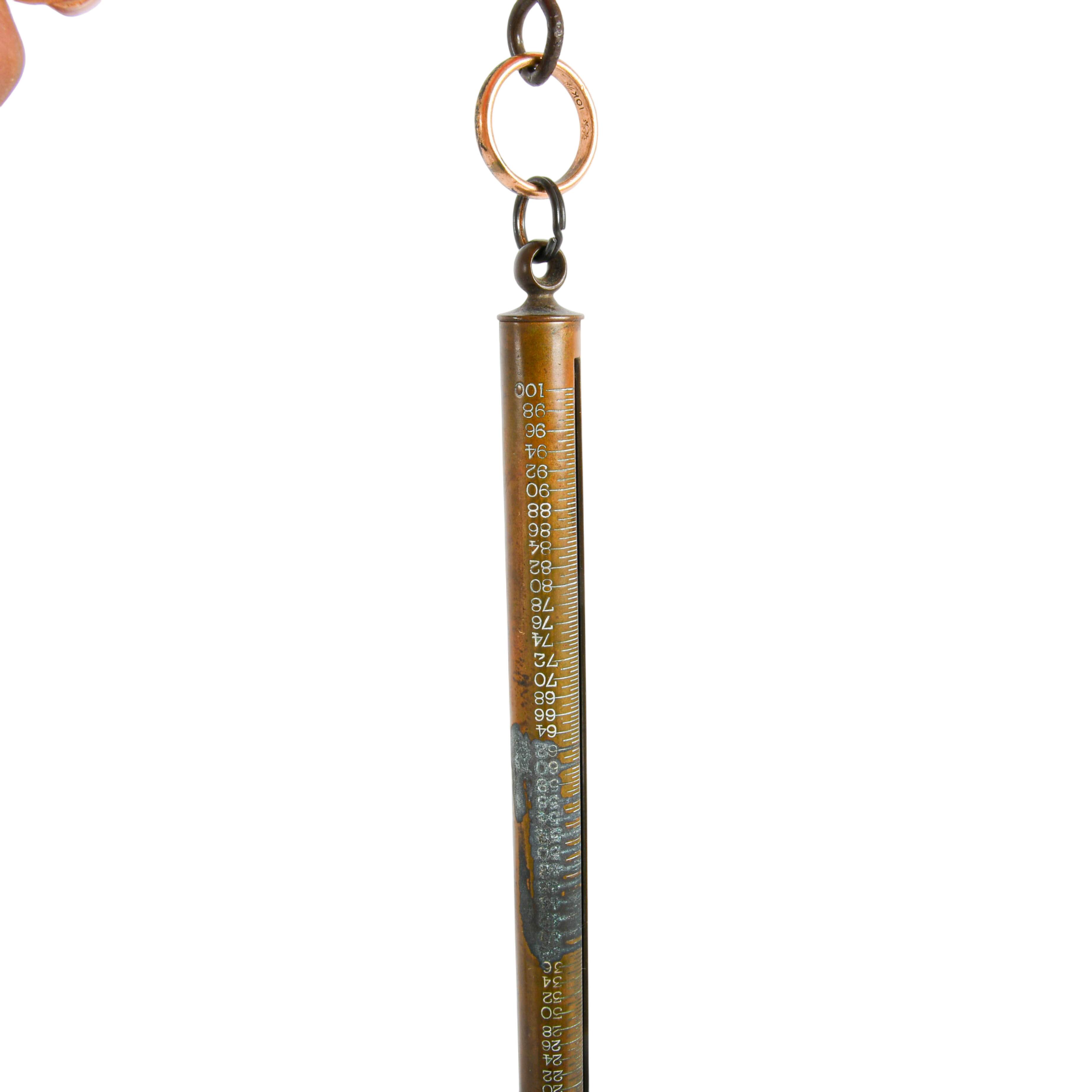Antique Salter Solid Brass 100 Troy Ounce Spring Balance Scale-2