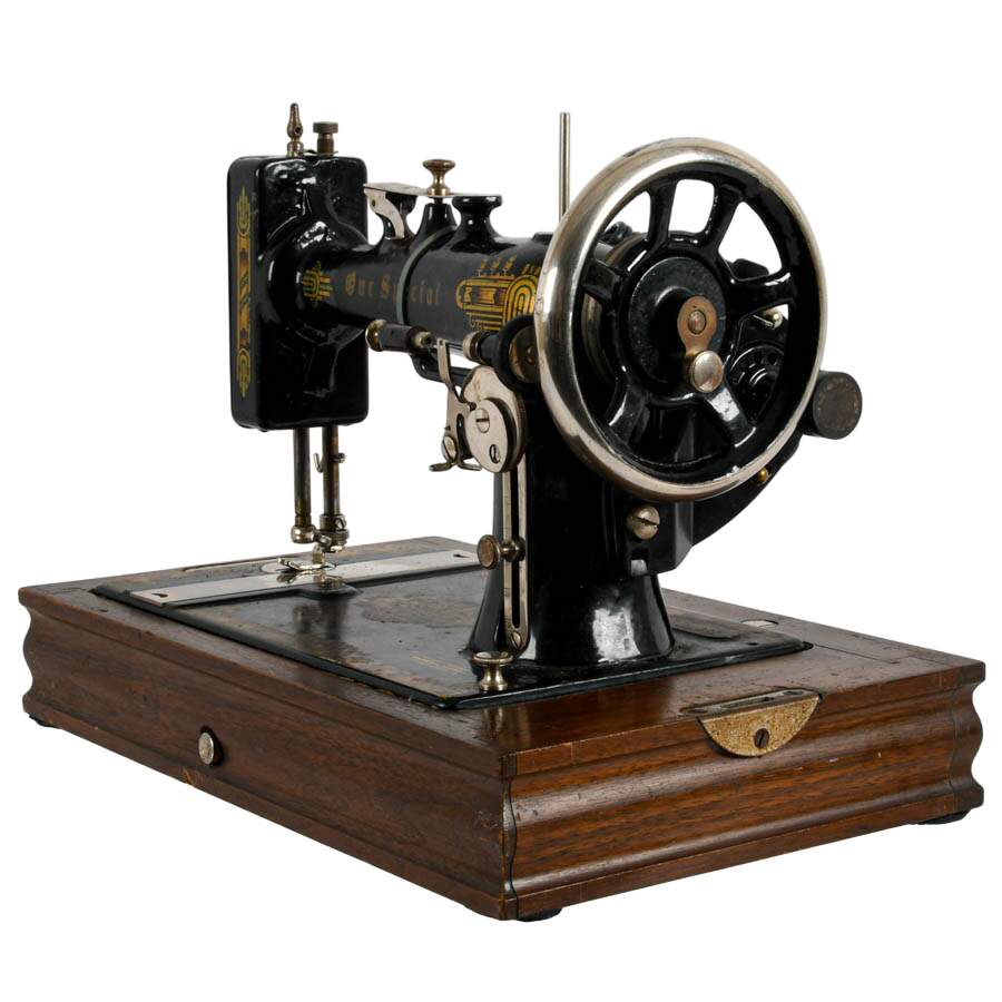 Antique "Our Special" Rotary Treadle Sewing Machine with Carrying Case-6