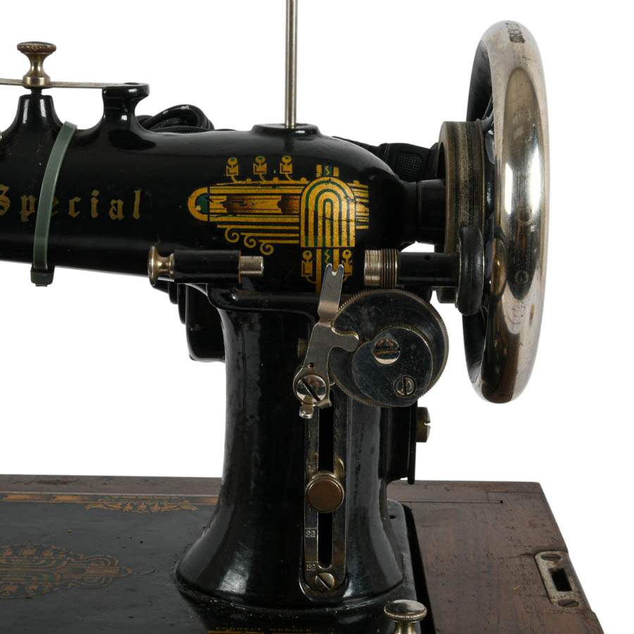 Antique "Our Special" Rotary Treadle Sewing Machine with Carrying Case-4