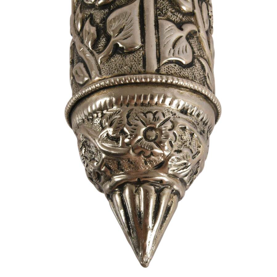 Embossed Tibetan Floral Silverplate Scroll Case-2