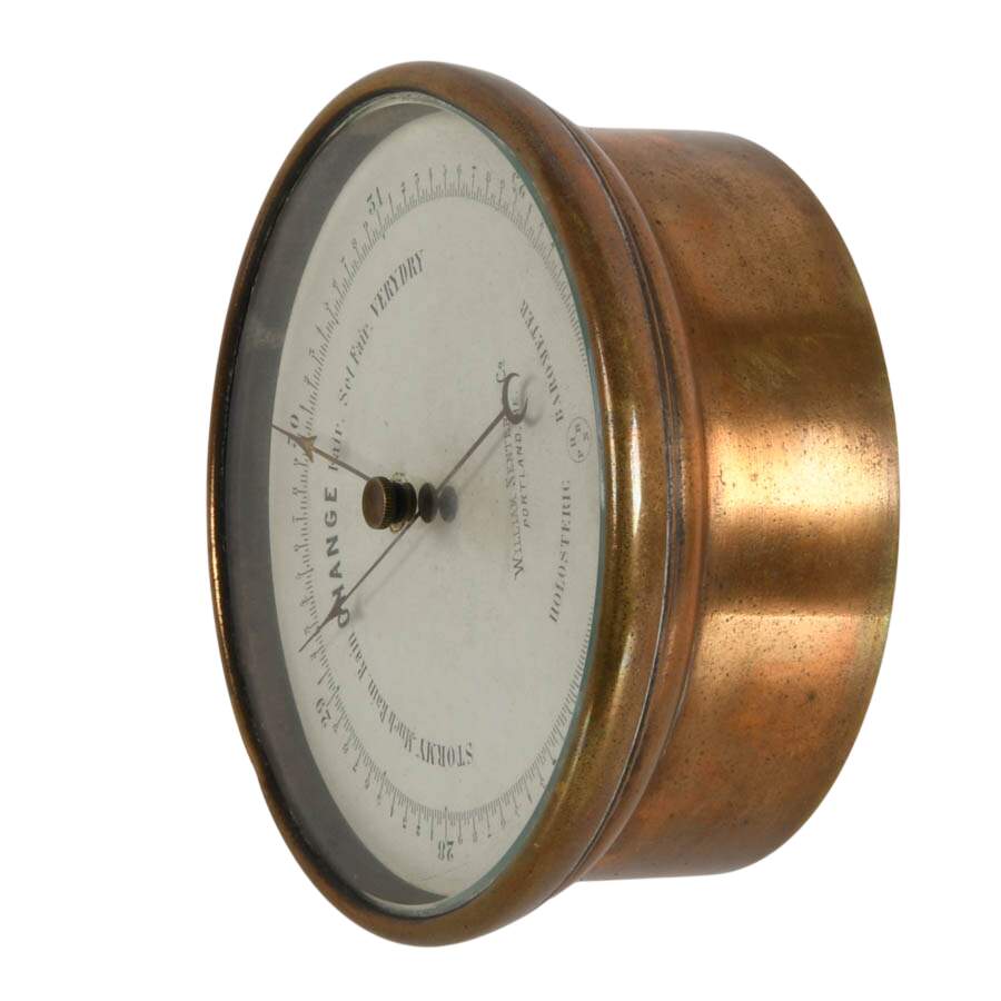 19th-Century William Senter & Co. Brass Barometer-3
