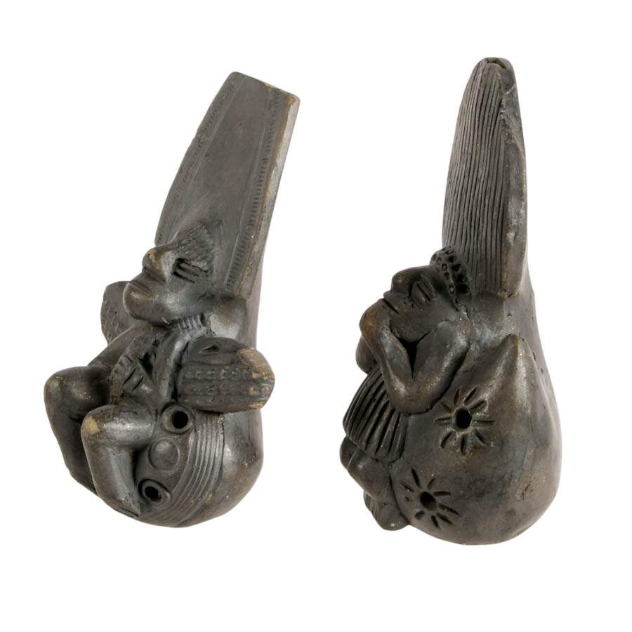 Pair of Figural Mesoamerican-Style Ceremonial Ocarinas-2