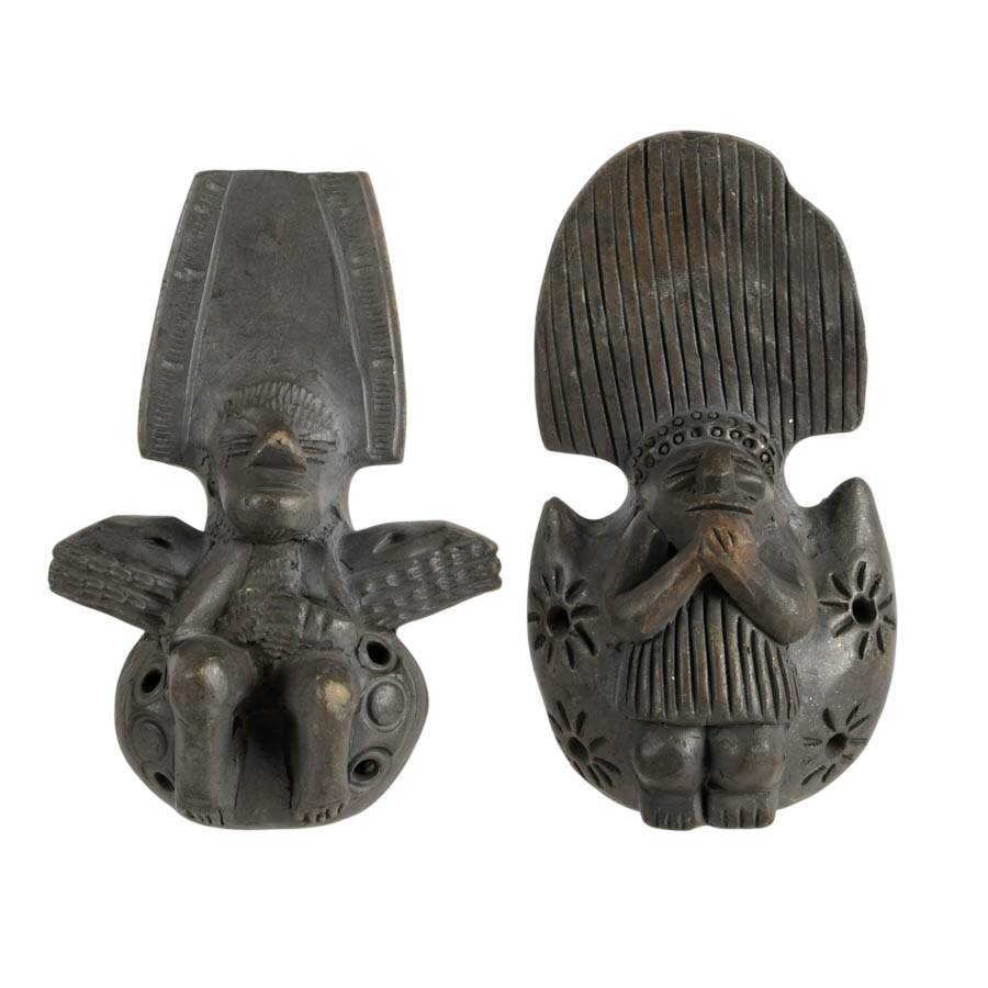 Pair of Figural Mesoamerican-Style Ceremonial Ocarinas-1