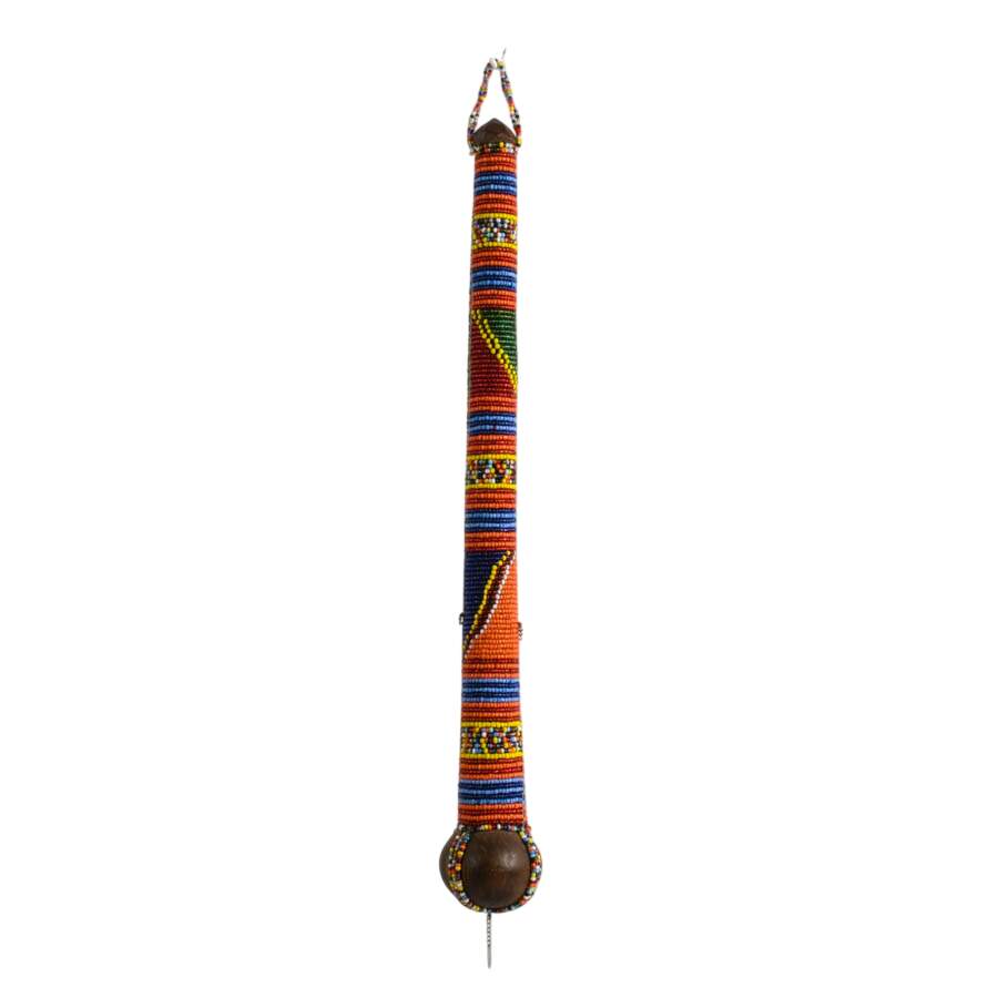 African Maasai Wood and Bead Rungu-5