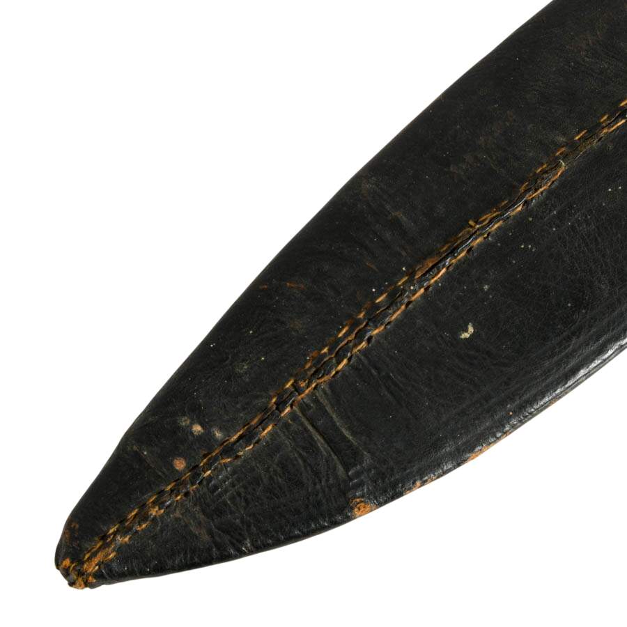 Antique Nepalese Kukri with Leather Scabbard-7