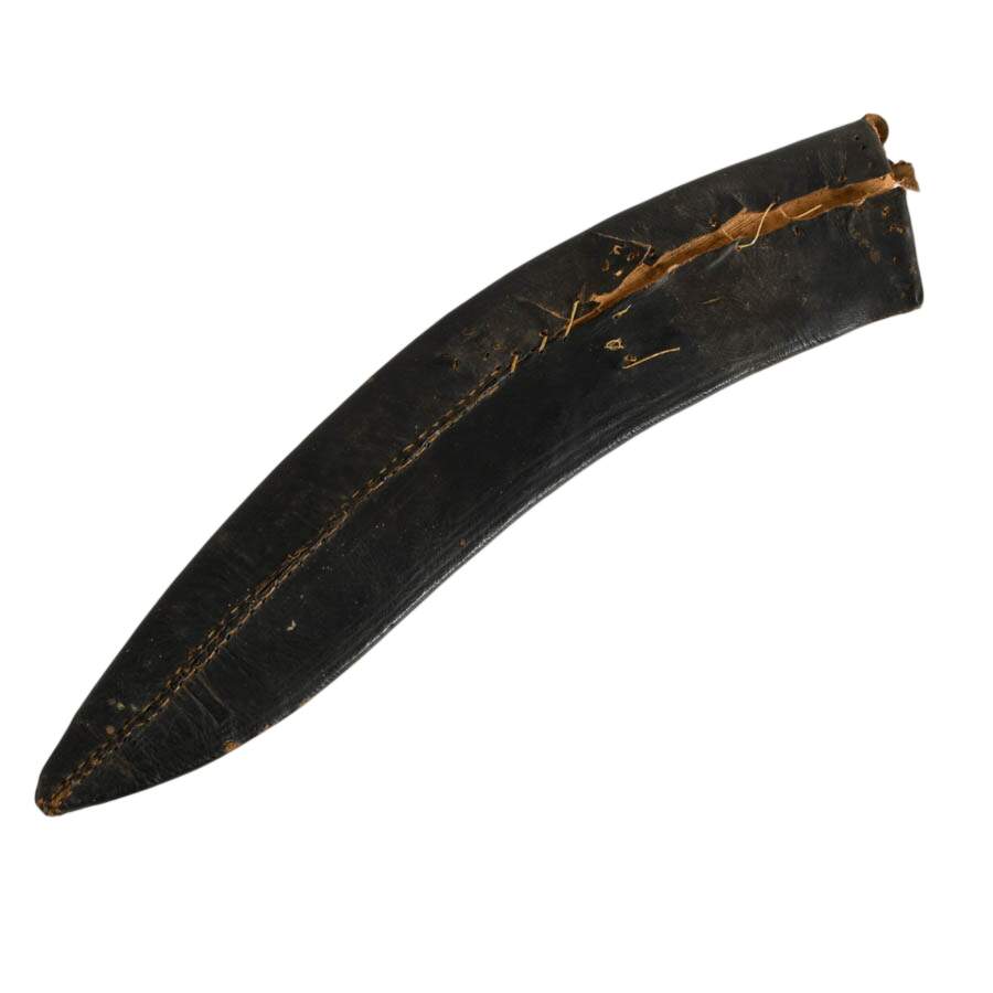 Antique Nepalese Kukri with Leather Scabbard-5