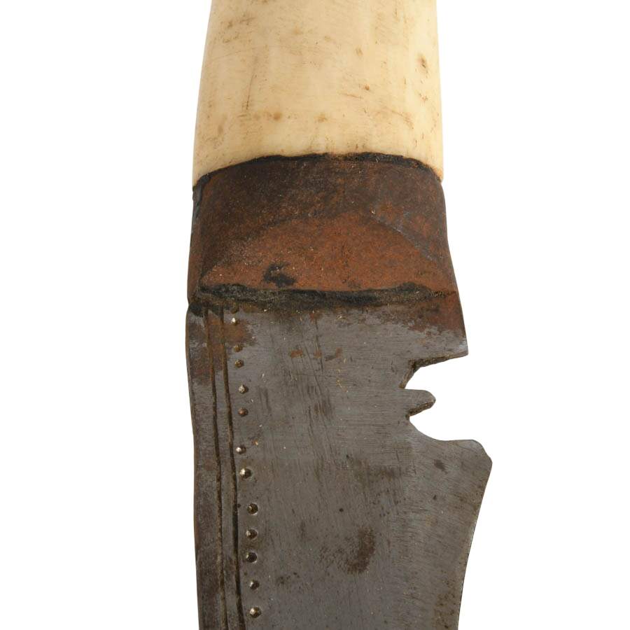 Antique Nepalese Kukri with Leather Scabbard-4