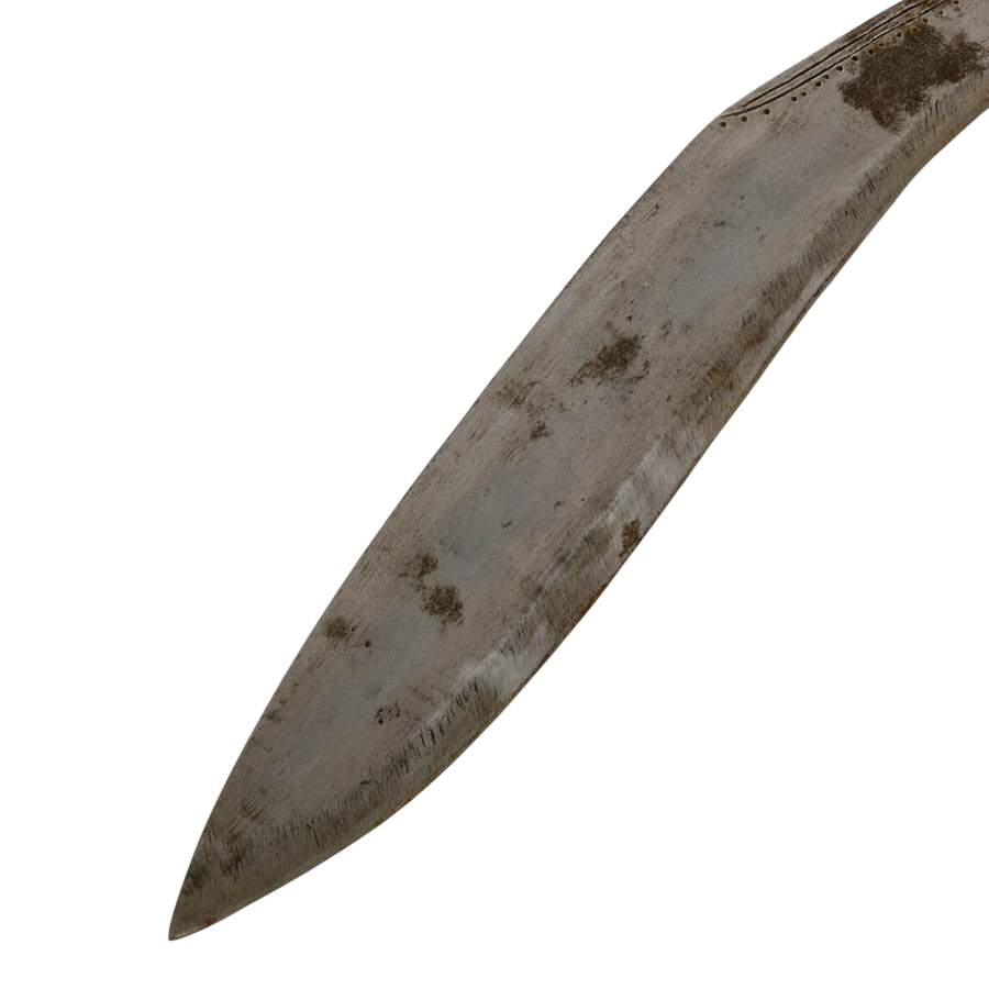 Antique Nepalese Kukri with Leather Scabbard-3